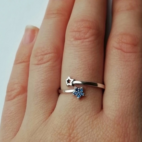 NEW S925 REVERSIBLE STARRY NIGHT RING - Picture 5 of 7